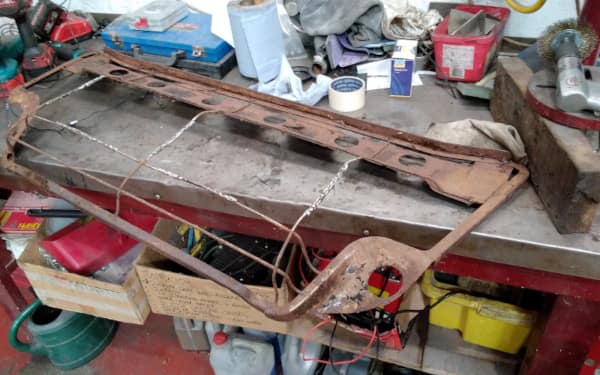Trimming Department - Large seat frame after repair - AM Restoratiions