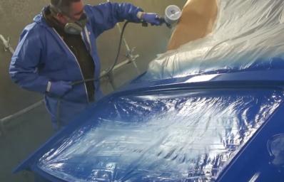 Classic Car Restoration Services - Blue Car Respray - AM Restorations (UK) Ltd